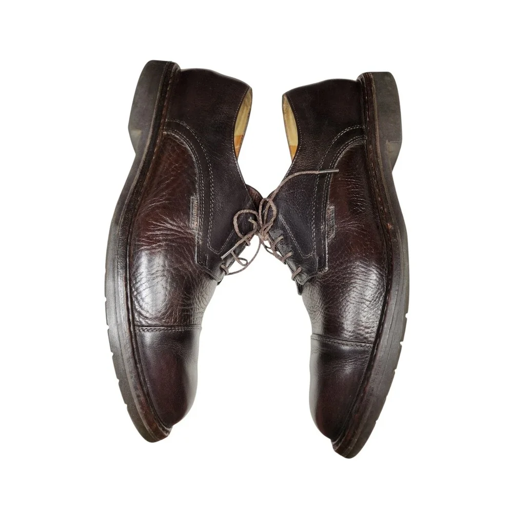 Mephisto Brown Leather Cap Derby Oxford Shoes Luxury Goodyear Welt Heritage 11.5